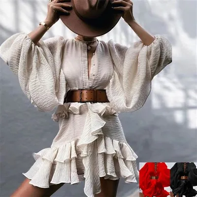 Formell puffärmad långklänning